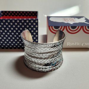 Rustic Cuff Jewelry Silver Wide Bracelet USA